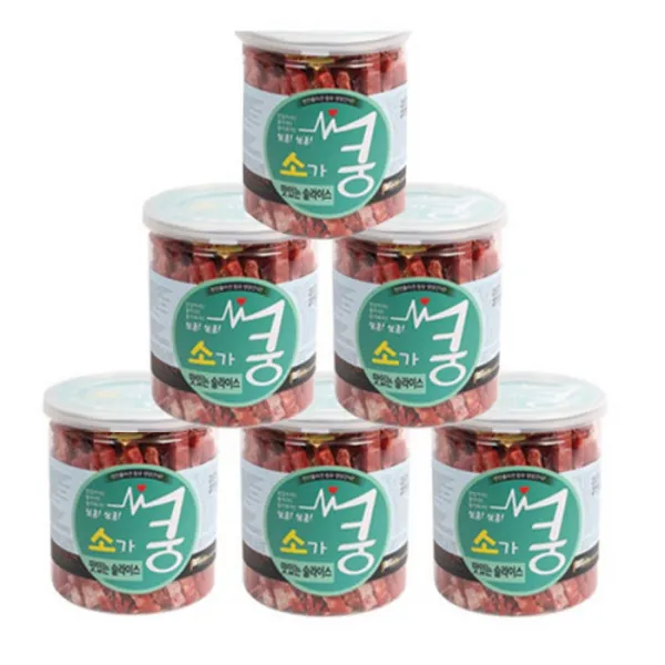 소가쿵 슬라이스 200g x6개 강아지간식, 단일상품