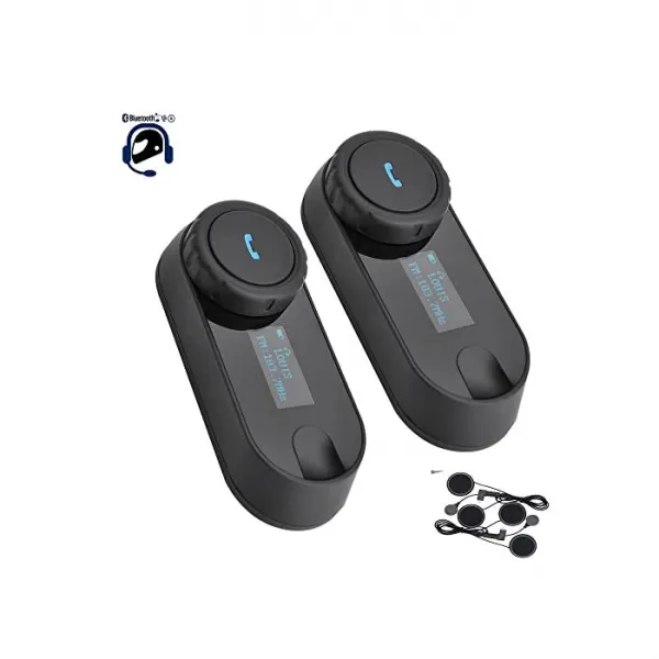 0 Freedconn 자전거 인컴 2 명 동시 통화 페어링 Bluetooth 인터콤 FM 라디오 탑재 LCD, 자세한 내용은 참조