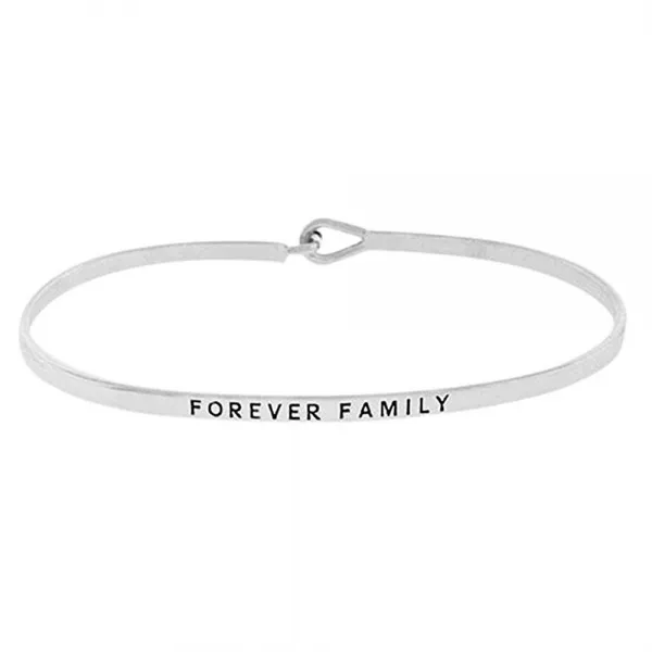 GLAM 'Forever Family'감상적인 메시지 사람 얇은 황동 팔찌 고리