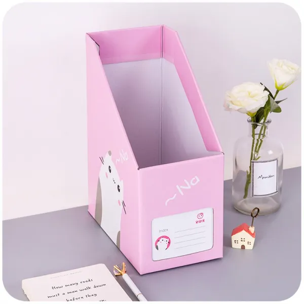 책꽂이 서랍식 책 서류철 테이블위수납 수납케이스 종이재질 테이블 오피스 문구 학생 책상자 정리상자 T08 사슴의 응시 250g