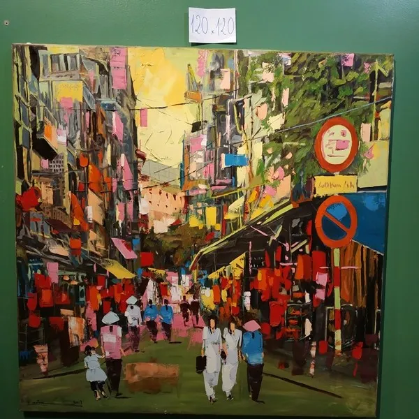 [이라운드몰]Mot goc 베트남 유화(oil painting) Ha Noi, 옵션선택