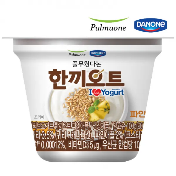 풀무원다논 아이러브요거트 한끼오트 파인애플 100g*24개, 24개, 100g