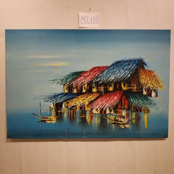 [이라운드몰]Nha Noi 베트남 집 유화 80x120cm, 옵션선택