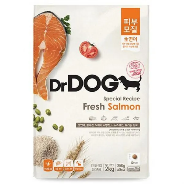 닥터독 3개월 이상 연어 피부모질 닥터독 사료, 생선, 2kg