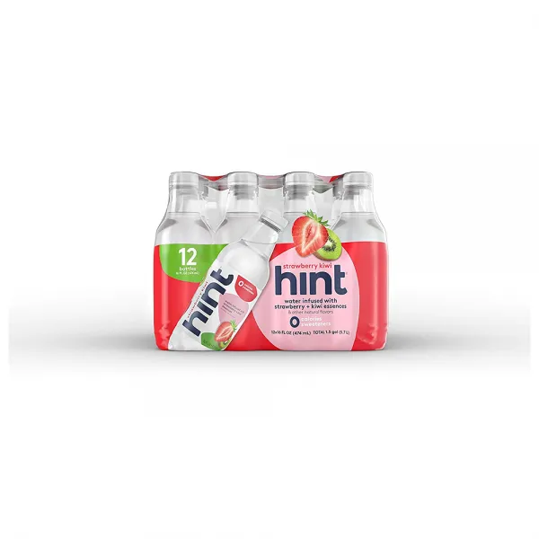 Hint Water 힌트 워터 strawberry Kiwi Bottles Pure Water 딸기 키위 16온스 12개