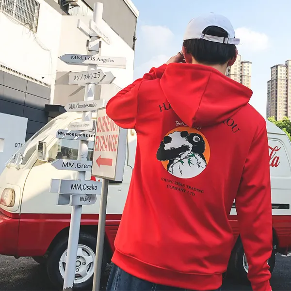 가디언 남풍 후드티 떨림음 동 슬림 남장 블루 남남 봄옷 히히하 맨투맨 운동, 팬더 레드