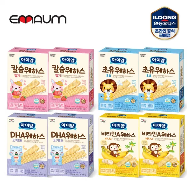 일동후디스 아이얌 웨하스 8팩 혼합 (14시 이전 당일 출고+무배+안전포장+최신유통기한), 딸기2+우유2+바나나2+요구르트2