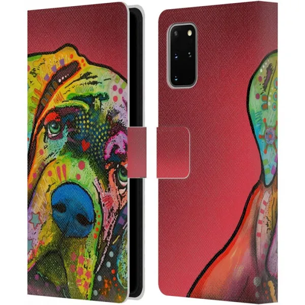 Samsung 은하 S20 + / S20 + 5G와 호환이되는 공식적인 학장 Russo Mastiff 개 가죽 책 지갑 상자 덮개, 단일상품, 단일상품