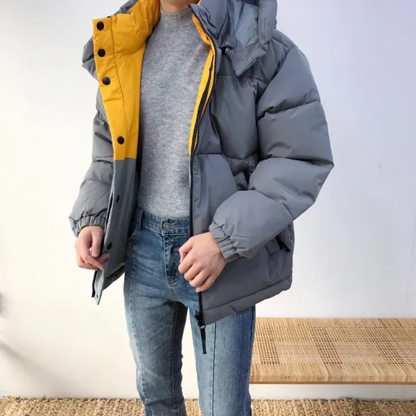 아르페 남자 겨울 양면배색 후드 웰론패딩점퍼