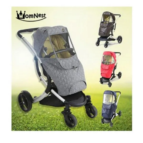 스마트팜 맘네스트 S타입 방한커버 디럭스겸용 블랙멜란지 유모차방풍 방한 레인커버