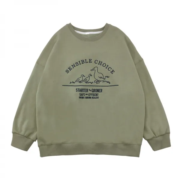 충견 쇼트 8배 모양 손수 와이드 루즈핏 맨투맨 봄융털 콩그린 여성