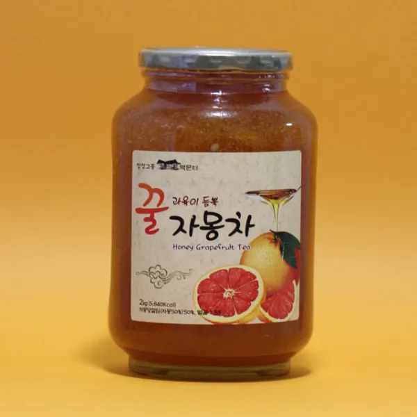 청정고흥 박문터 과육이 듬뿍 꿀 자몽차 2kg 가정용 카페용 과일청