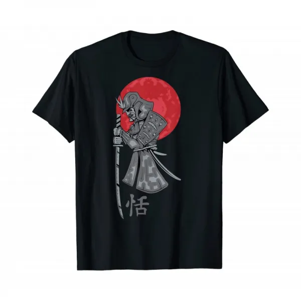  사이즈s 검으로 떠오르는 붉은 태양 낭인 무사 T셔츠 T셔츠 니트 통판