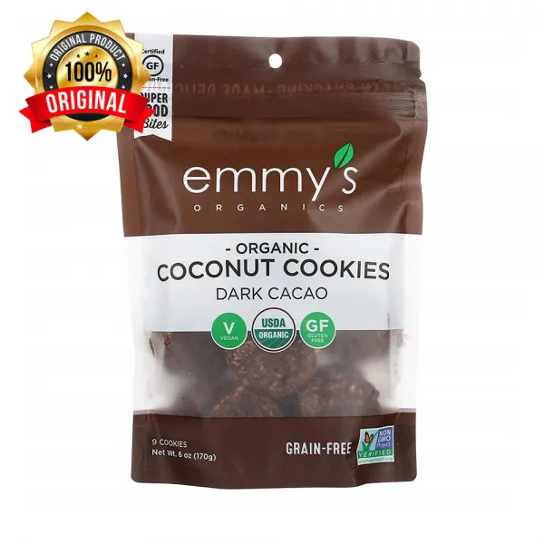해외직구 EMMYS Organic Dark Cacao Macaroons 유기농 다크 카카오 마카롱 6oz X 3세트, 1개