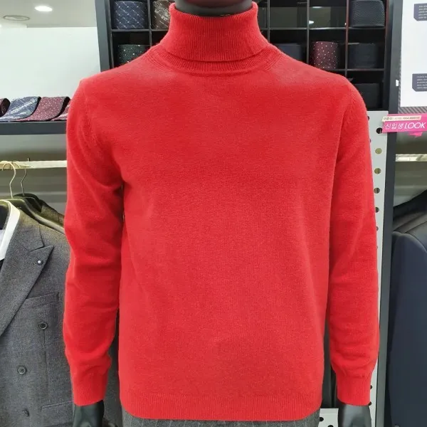 지이크 F 18F/W 레드색상 캐시미어 울 혼방 목폴라 터틀넥 니트 FWU8020RE