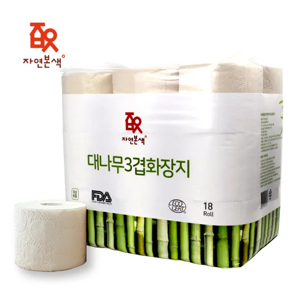 자연본색 먼지 없는 친환경 대나무 3겹 롤화장지, 1개, 18개입
