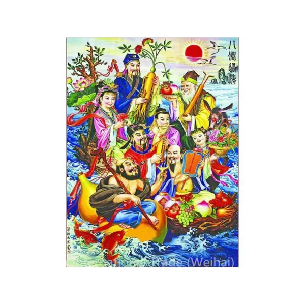 Qianshan 여덟 신선이 각기 신통력을 발휘하다 보석십자수 DIY 세트, 40*60cm