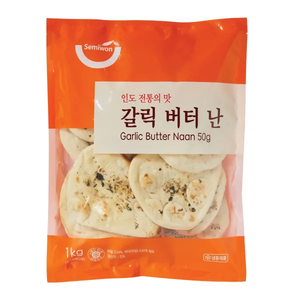 인도 탄두리 갈릭 버터 난 Naan 50gx20개 인도빵 커리빵 인도난, 50g, 20개