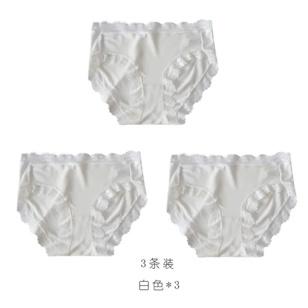 여성 모달 배기 밑구멍 심플 미디웨스트 레이스가방 엉덩이 헴라인 소프트 소녀 생 삼각팬티