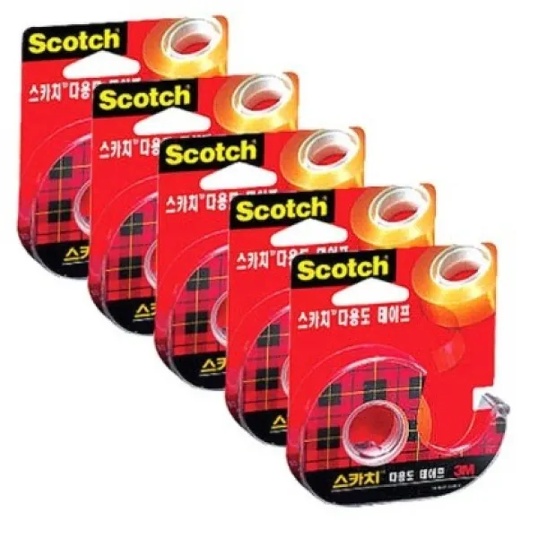 스카치 3M 다용도 셀로판테이프 디스펜서 581 18 mm x 15 m, 5개