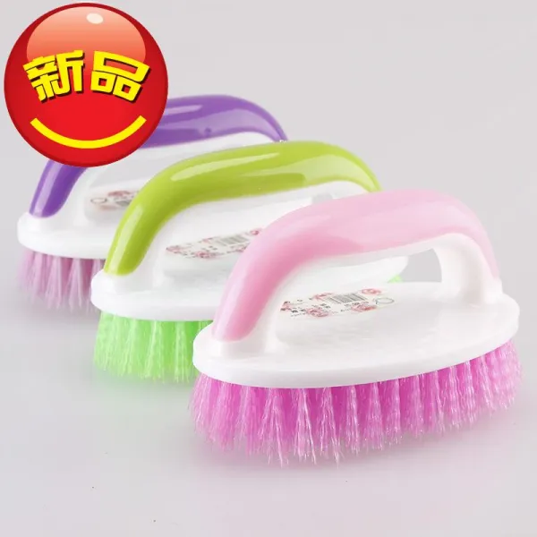 십이월직구 청소비닐 세탁솔 E자 가정용 경모 플라스틱 청결 멀티 구두솔 작고깜찍 손 옷 솔질함 그린