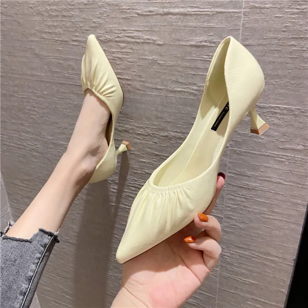 킹덤코리아 펌프스힐코디 늦바람 부드러운 슈즈 로우힐단화 봄 여름 스틸레토 소프트레더 로즈레드 하이힐