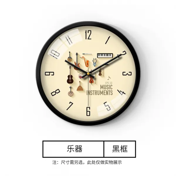 피아노 교습소 악기방 저소음 음대생 벽시계 침실 거실 무음 인테리어 블랙 + 12인치 30.5cm 