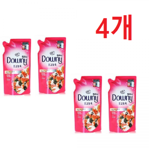 [몽둥이네마트] 다우니 섬유유연제 700ml 리필용 베리베리와 바닐라크림향, 4개