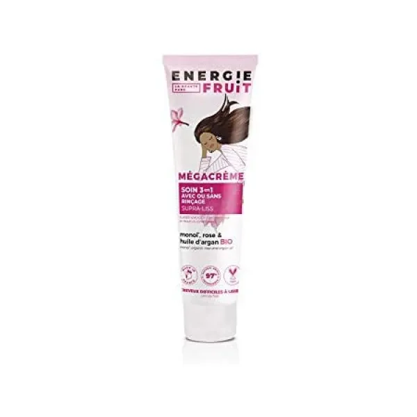 에너지 과일 Energie Fruit 3in1 메가 리브인 크림 모노 239 로즈 건성 반항적 인 모발용 유기농 아르 건조하고 반항적 인 머리카락 건조하고 반항적 인 머리카락 상세 설명 참조0