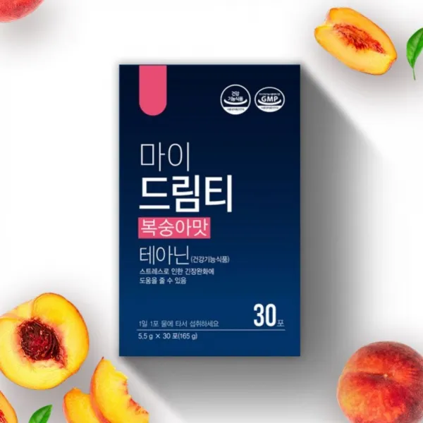 마이드림티 복숭아맛 30포 L-테아닌 긴장완화에 도움을 줄수있음, 30포 x 4박스