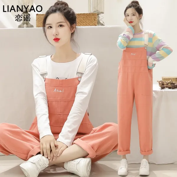 싱푸리 멜빵바지 점프수트 일자바지 연예인룩 개강룩 여성바지 시밀러룩 커플