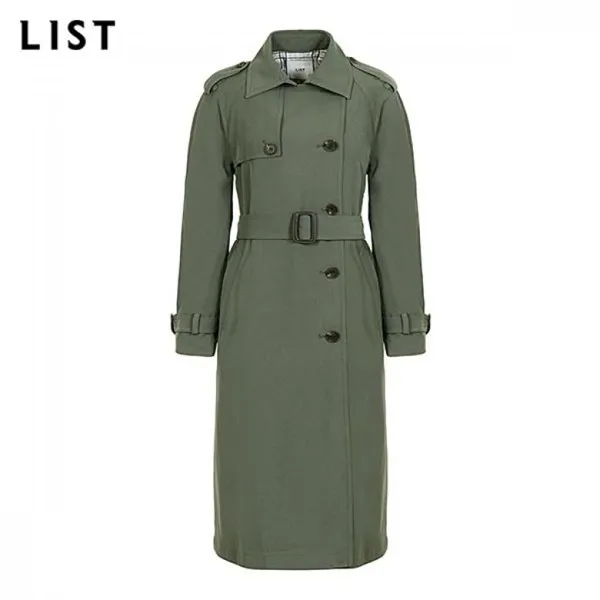 리스트 솔리드 트윌 트렌치 코트 Twwbyj70060 Kh