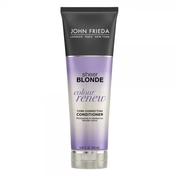 John Frieda 쉬어 블론드 컬러 리뉴 퍼플 컨디셔너 8.45 온스 톤 코 렉팅 컨디셔너 2 팩 블론드 컬러의 보습 및 재조정에 도움, 단일상품