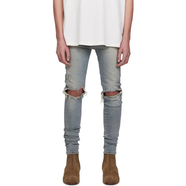 남자바지 ()Represent19SS DENIM JEANS파괴 자른, C03-PALE(그레이와네이비)