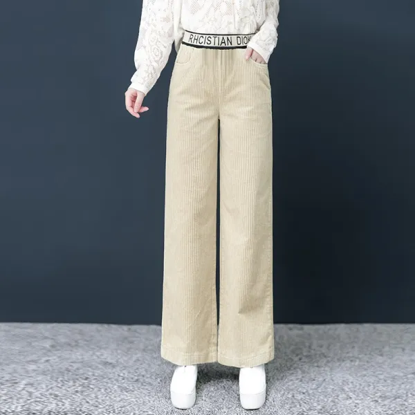 여성코듀로이 코듀로이팬츠 가을겨울 와이드팬츠 여자하이웨이스트 드롭 루즈핏 일자핏 땅에끌리는 캐주얼 여성팬츠 가을