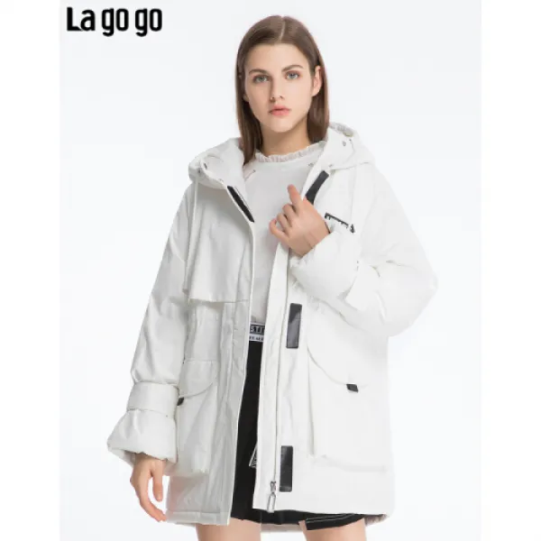 Lagogo/탈곡곡 2019 겨울 모자 요크 흉장 패딩 여본화이트(V1) 1(7)