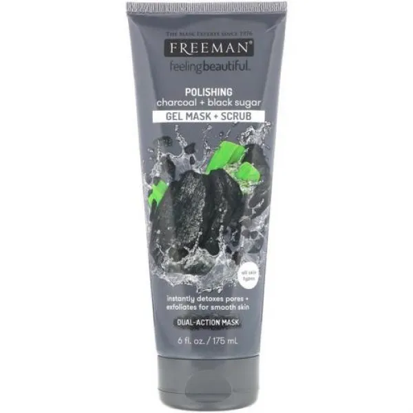 Freeman Beauty Feeling Beautiful Polishing Gel Beauty Mask + Scrub Charcoal + Black Sugar 6 fl oz (175 ml)