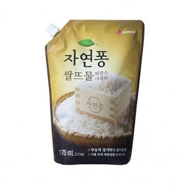 Jb마트 Lg생활건강 자연퐁 쌀뜨물 미감수 리필 1.2kg X 5개 일반주방세제 1