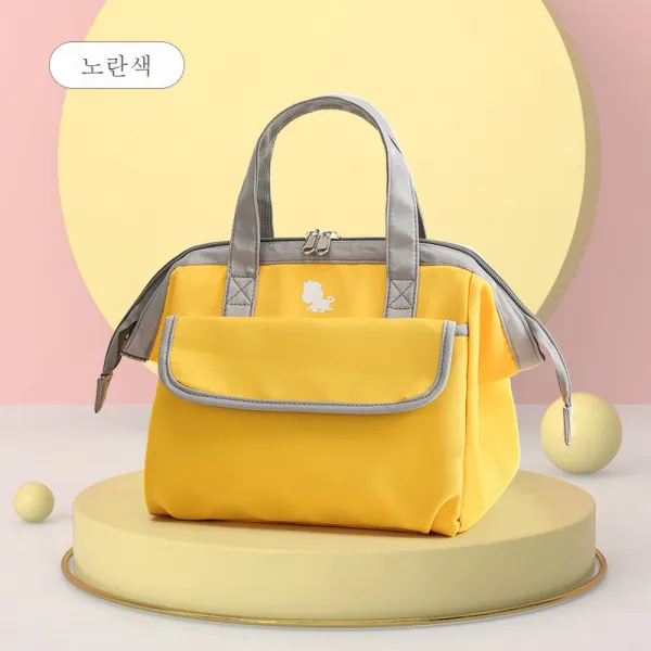 도시락가방 아이스팩 다용도 아웃도어 피크닉가방 런치백 워터프루프 맘가방 밀크백 모유보호신선하다, 노란색