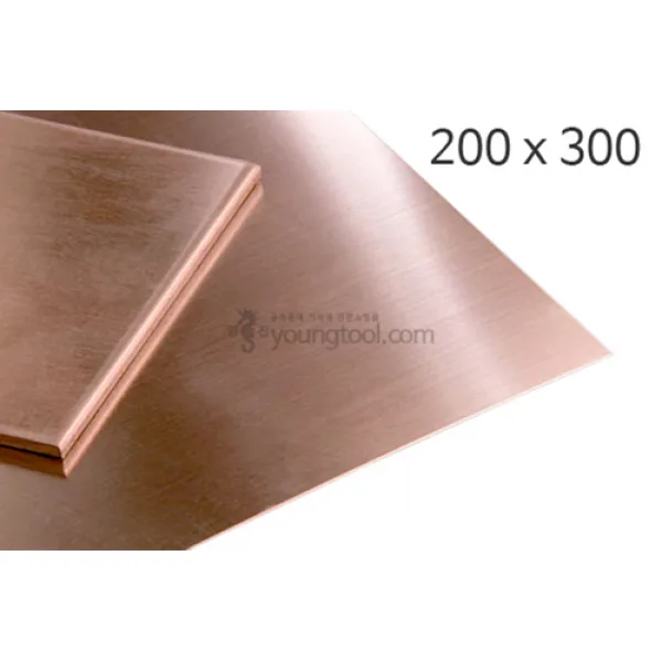 영진재료 적동판 (200 x 300mm) 동판 구리판 모형재료 금속재료 금속공예, 두께 : 1.5 (mm)