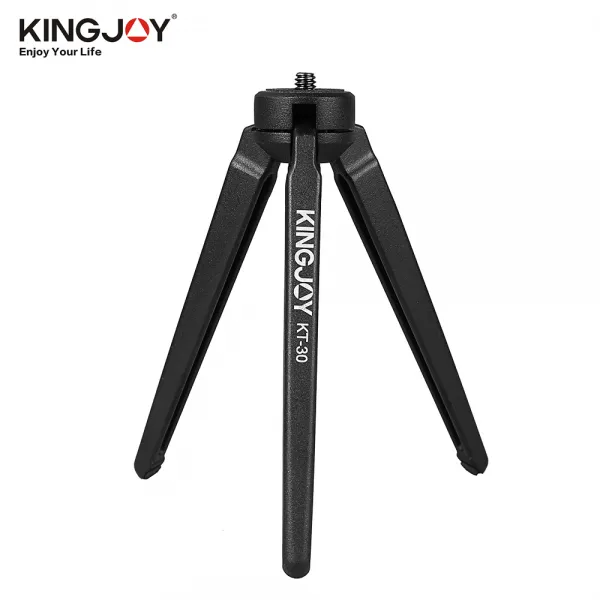 KINGJOY 진 지에 KT-30 미니 1/4 최대 하중 3kg 블랙 인터페이스가 지원 계 ​​합금 나사 발판 안정제 삼각대, 검은