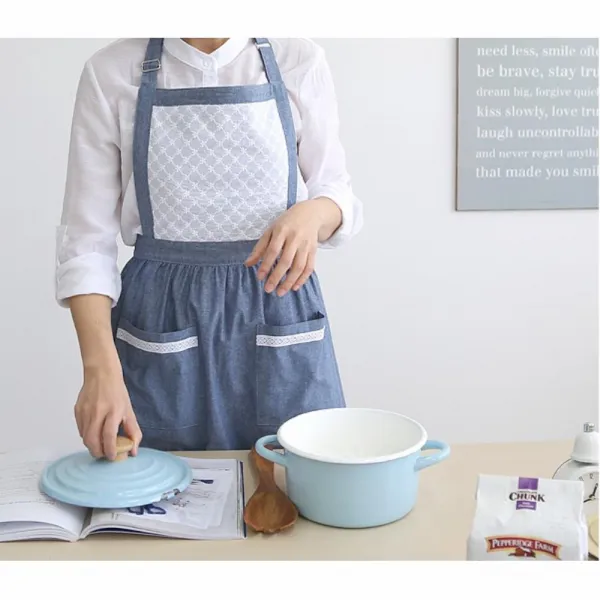 요리연구가 방송출연 레이스패치 앞치마 교사 apron, 단일색상