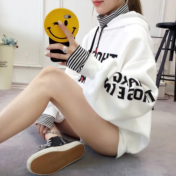 체스트 봄 가을 겨울 여성 오버핏 기모 후드티 편한룩