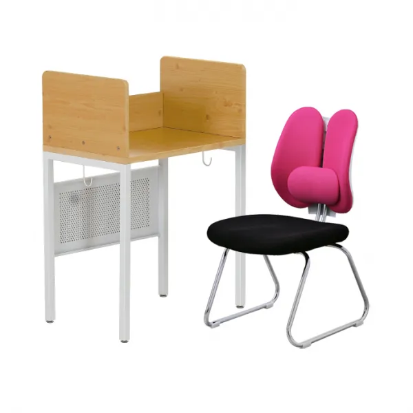 하이스위티 1인용 학원 독서실책걸상세트 1523 책상-블랙체리 W650, 의자-핑크