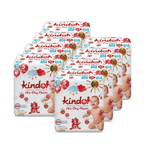 [2BOX]킨도 프리미엄 에어드라이 팬티형 기저귀 특대형 5단계(9~14kg) 8팩, 160매