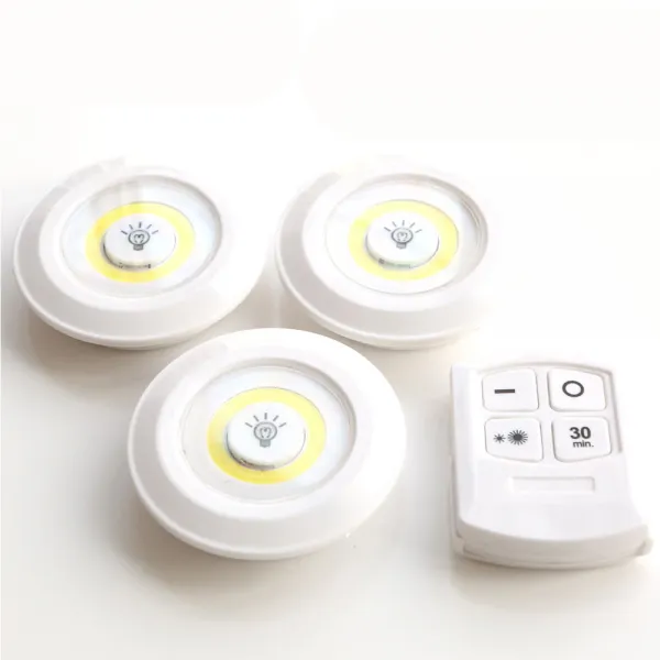 보오누 부착형 무선 롱거라이트 LED 퍽라이트 조명 [조명6개+리모컨2] + 멀티스카프(1P 랜덤), 롱거라이트(화이트 주백색 2P)