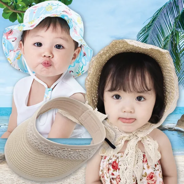 베이비빈즈 아기모자 호캉스 버킷햇 밀짚모자 썬캡