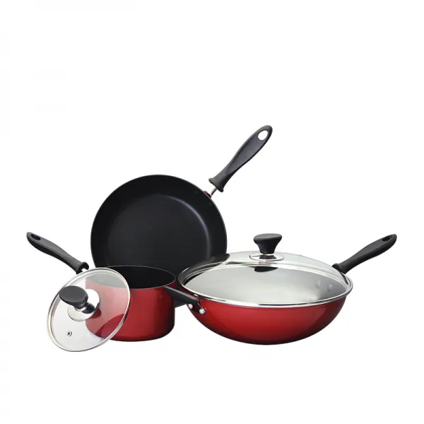 차일드영 미아 냄비 주방 프라이팬 가정용 5종 불착 알루미늄 와인색