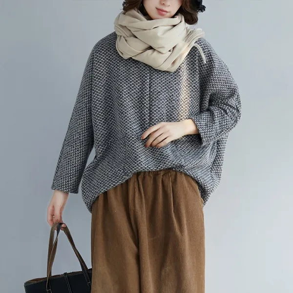 플랜글로벌 여성 모던 슬리브 모직 스웨터cth