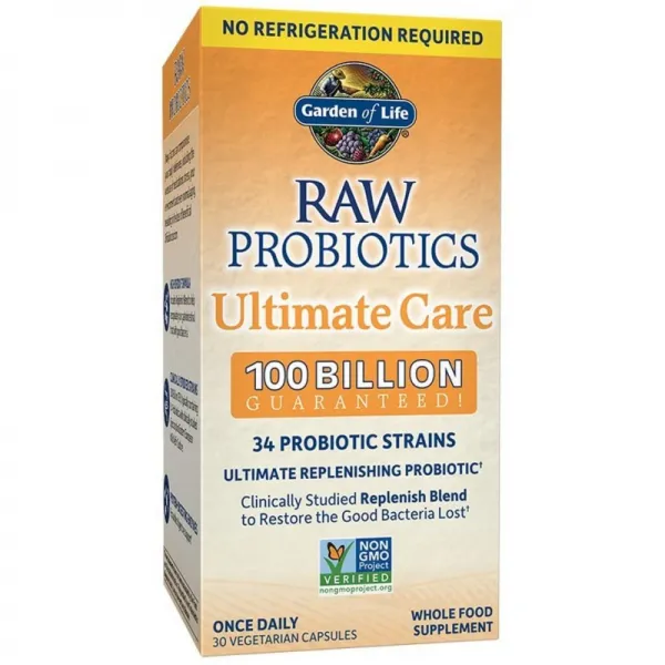 Garden Of Life Raw Probiotics Ultimate Care Shelf Stable 1 일 1 회 만료를 통해 보장되는 1 000 억 Cfu 비 Gmo 및 글루텐 1 단일옵션